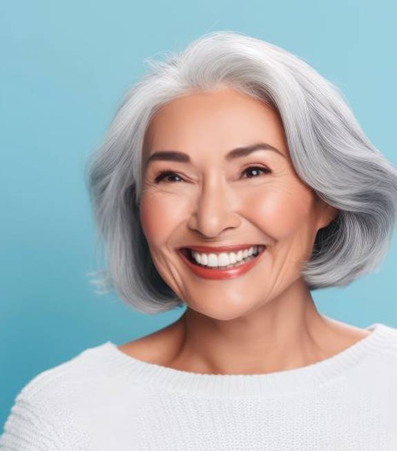 Portrait of smiling mature woman with beautiful teeth
